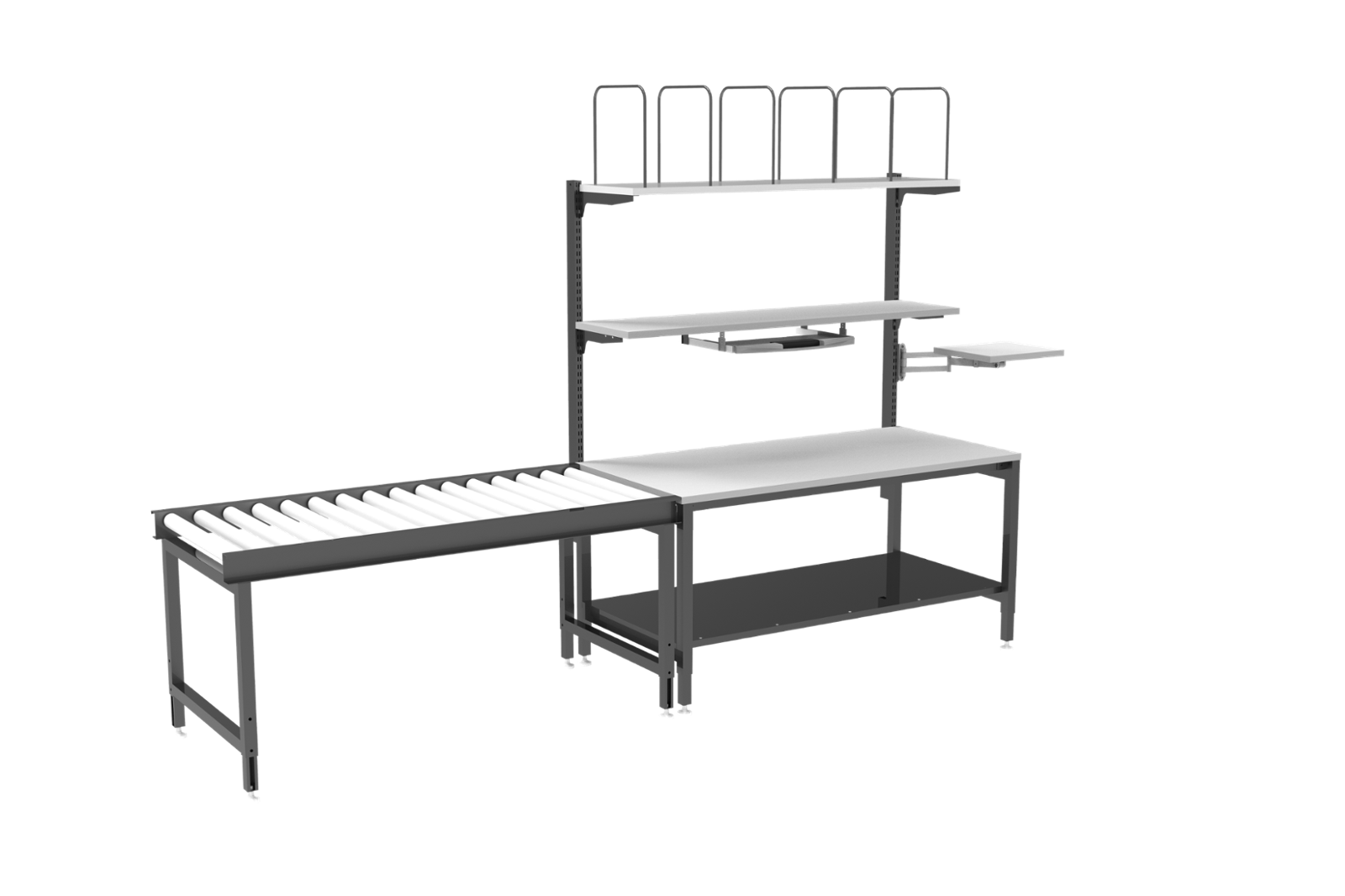 UPS, FEDES, DHL, AMAZON packing bench with conveyour UPS, FEDES, DHL, AMAZON packing bench with conveyour